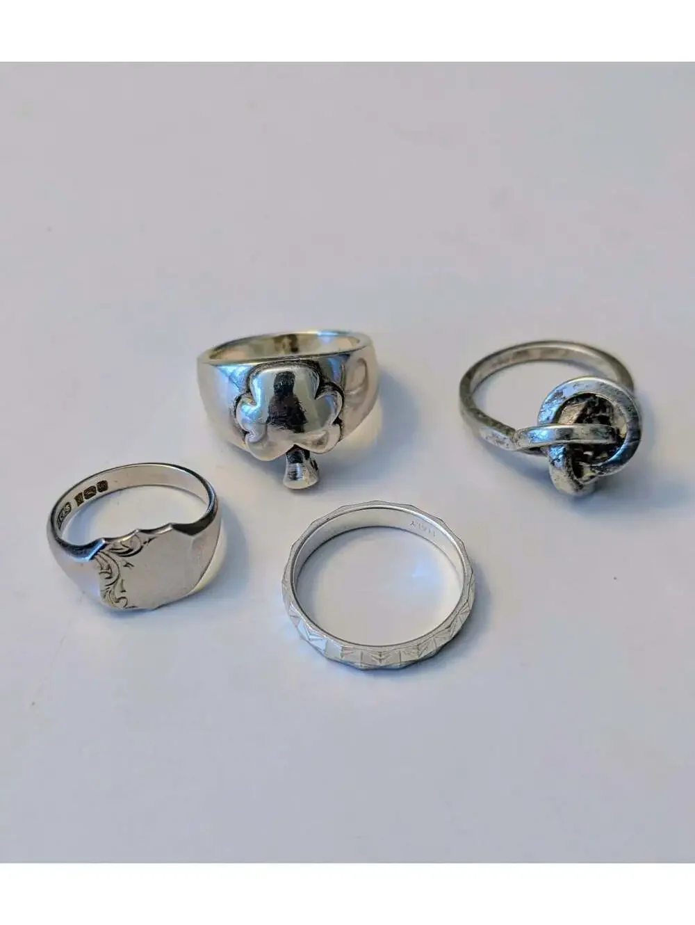 1960's italian sterling silver starburst band ring